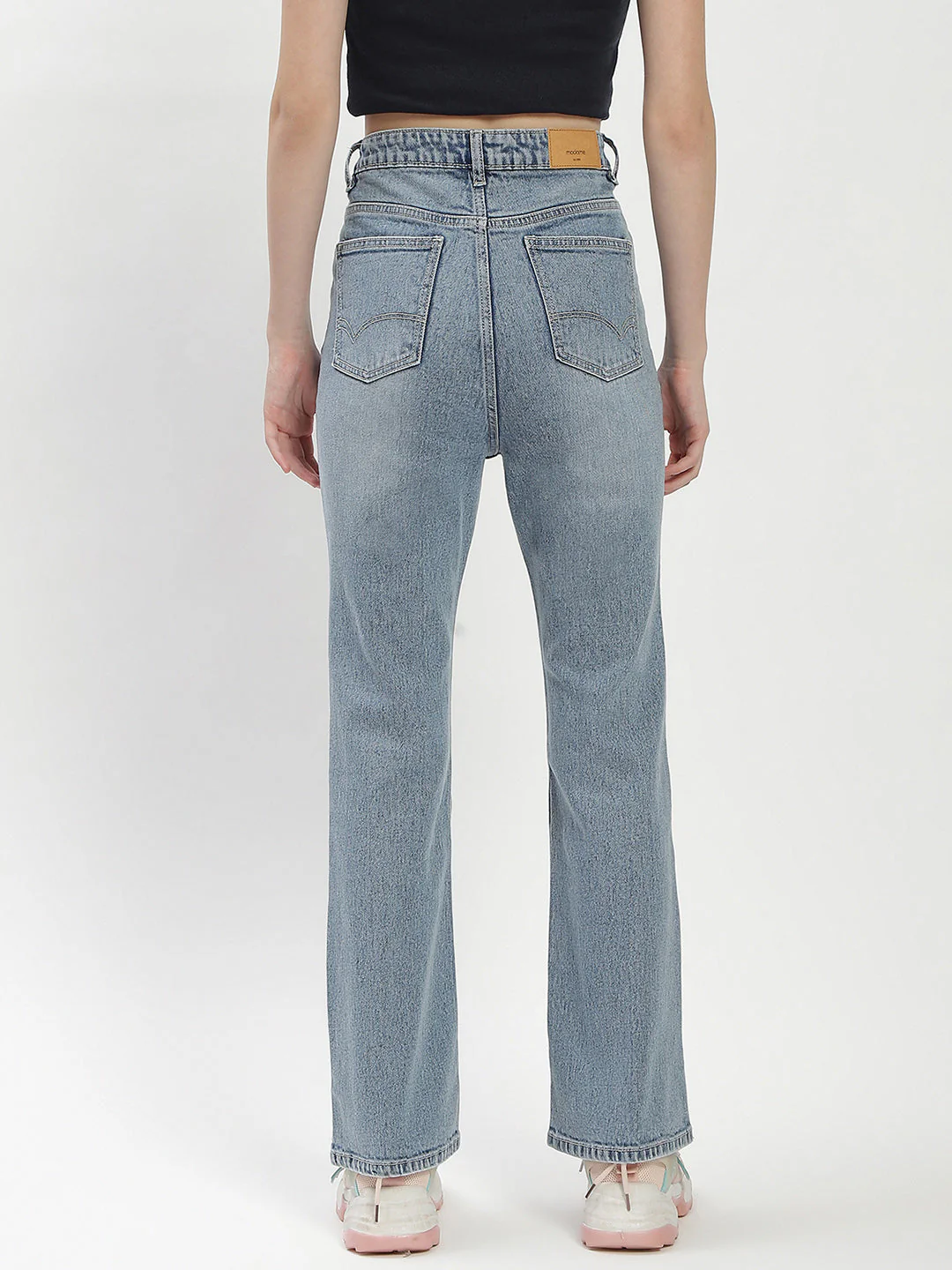 Madame Light Wash Flared Denim Jeans - Image 5