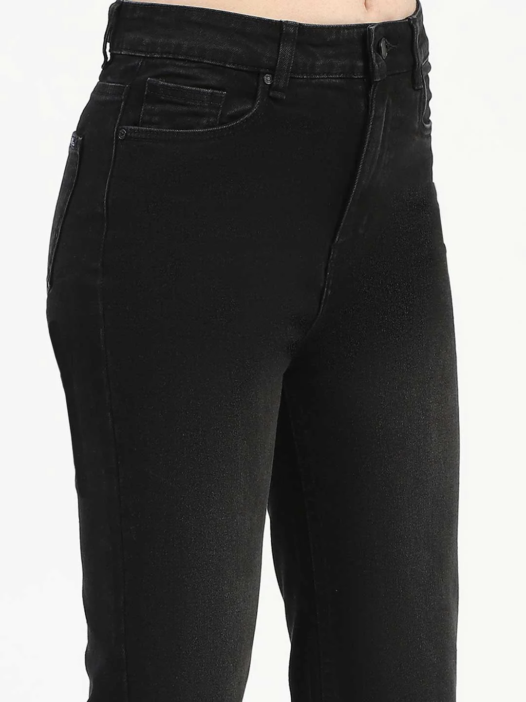 Madame Mid-Rise Black Straight-Fit Jeans - Image 6
