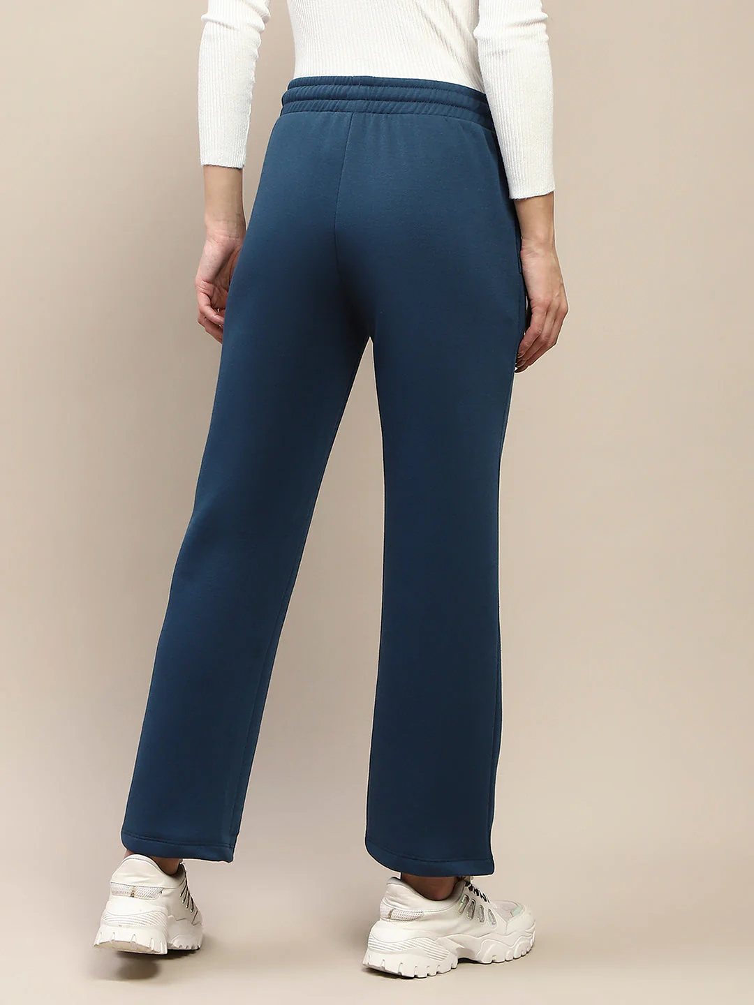 Madame Placement Printed Cotton Blue Track Bottoms - Image 5