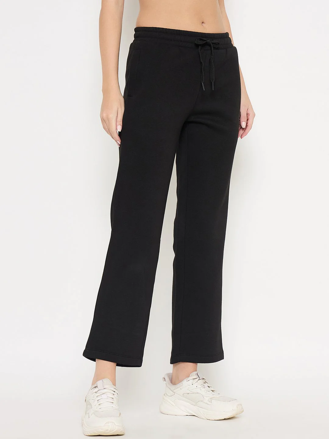 Madame Typography Print Black Cotton Blend Track Bottoms - Image 4