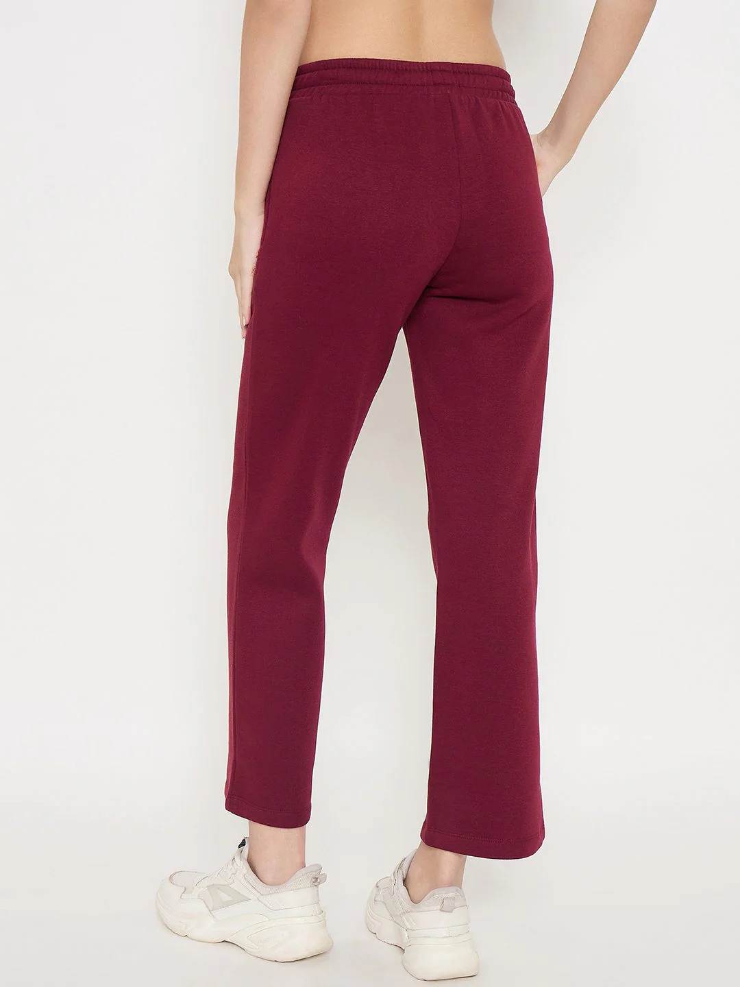 Madame Typography Print Wine Red Cotton Blend Track Bottoms - Image 6