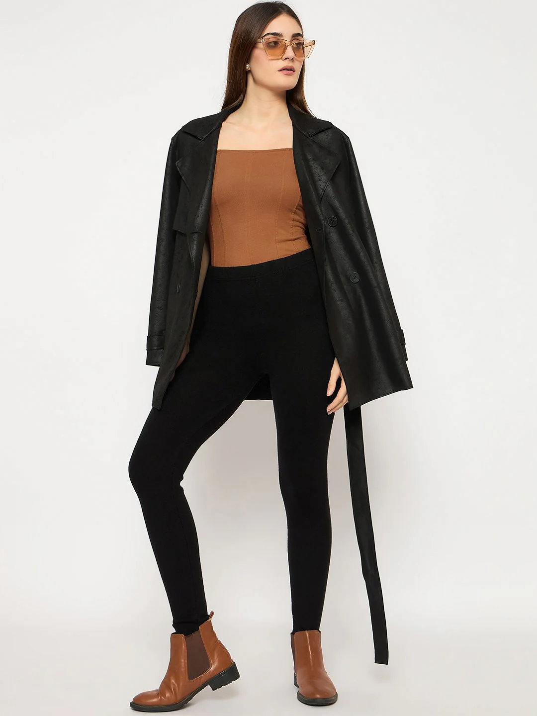 Madame Skinny Fit Solid Black Tights - Image 2