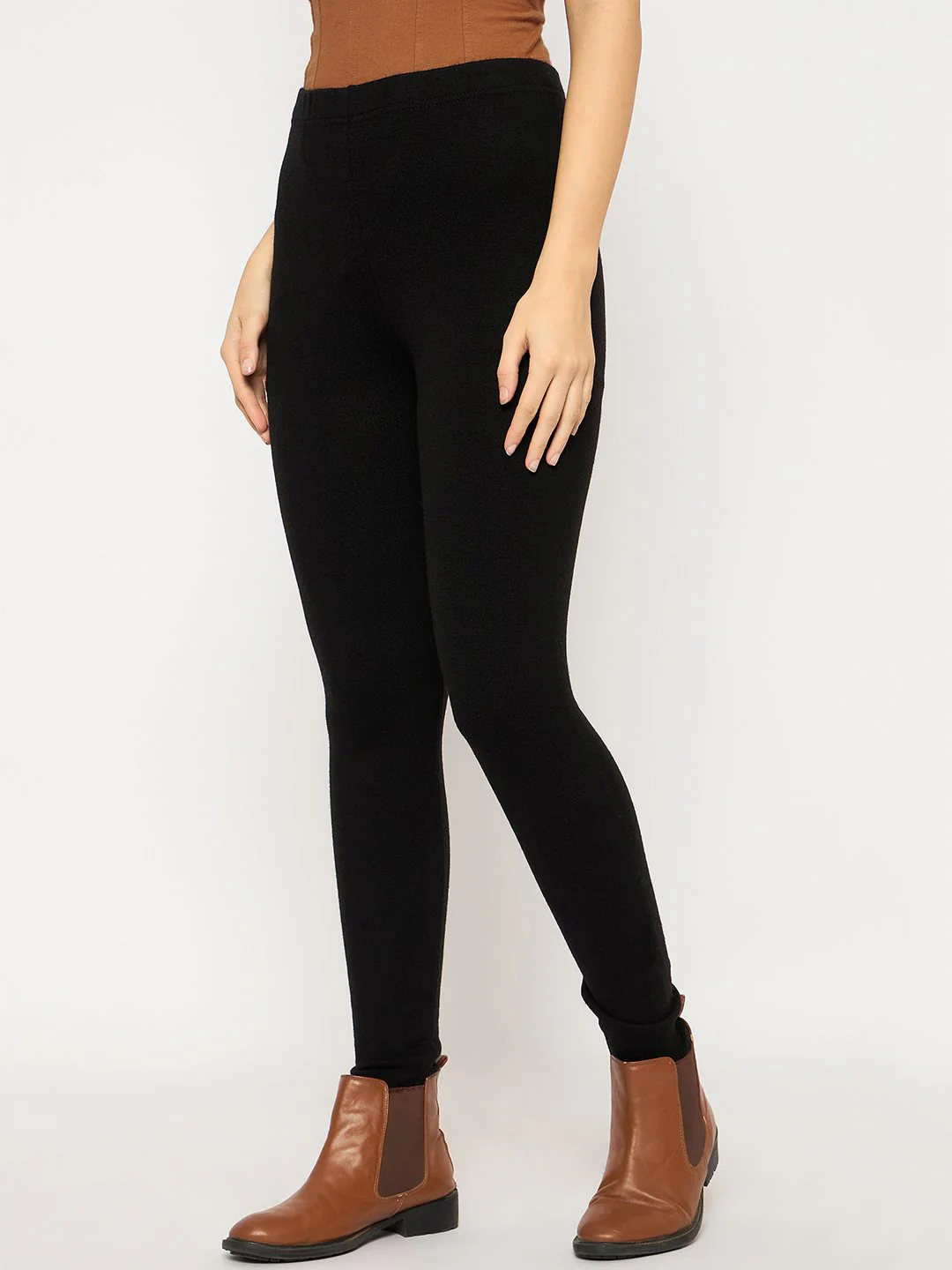 Madame Skinny Fit Solid Black Tights - Image 3