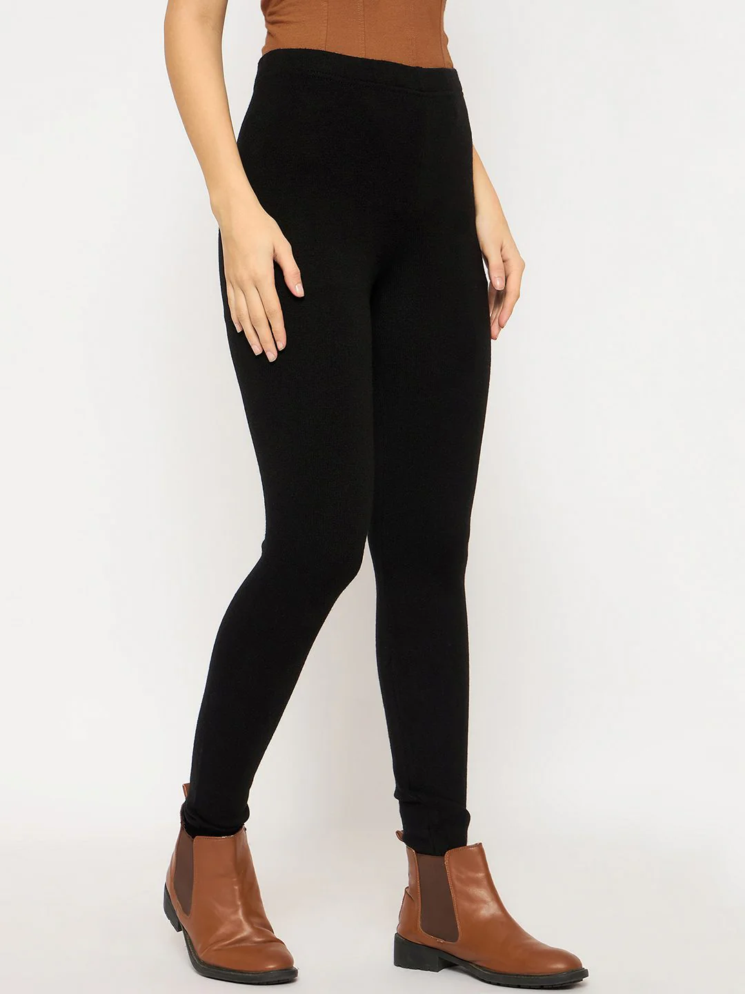 Madame Skinny Fit Solid Black Tights - Image 4