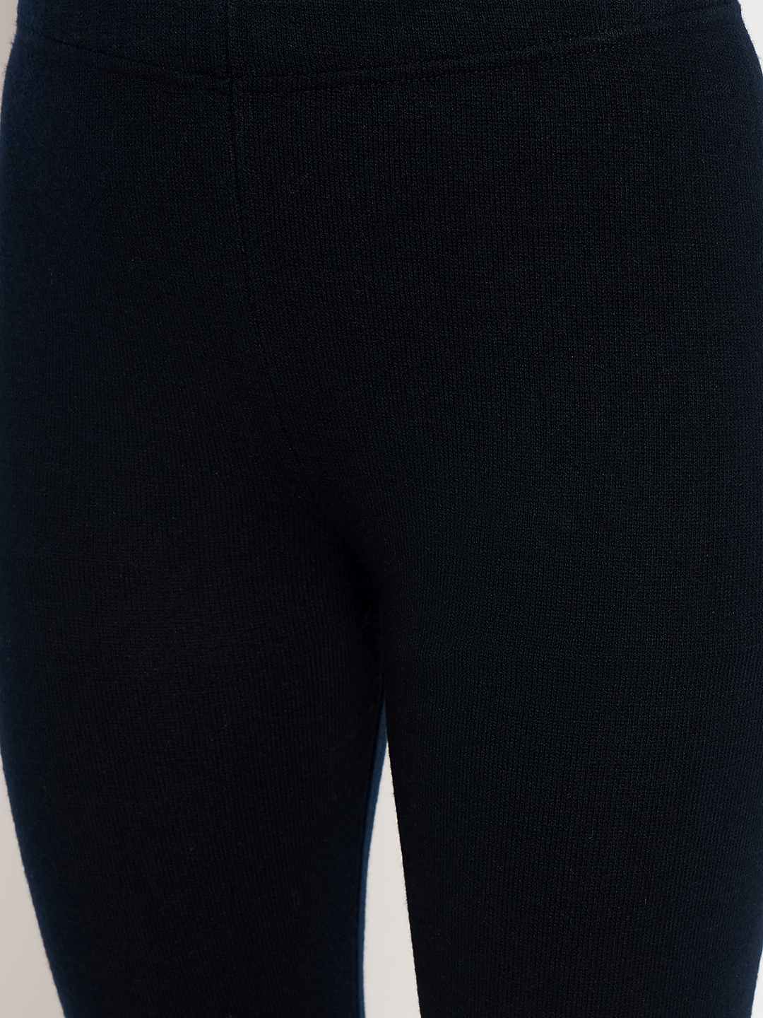 Madame Skinny Fit Solid Navy Blue Tights - Image 6