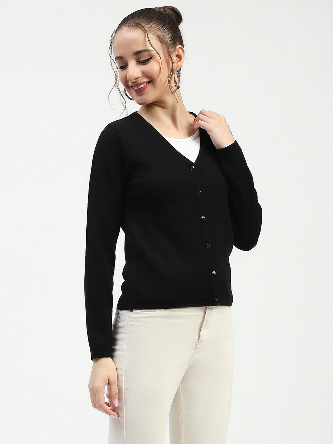 Madame Black Button-Up Cardigan - Image 3