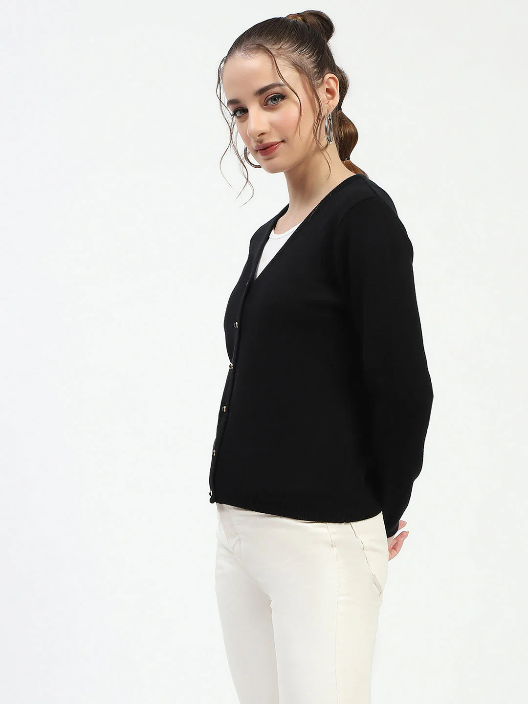 Madame Black Button-Up Cardigan - Image 4