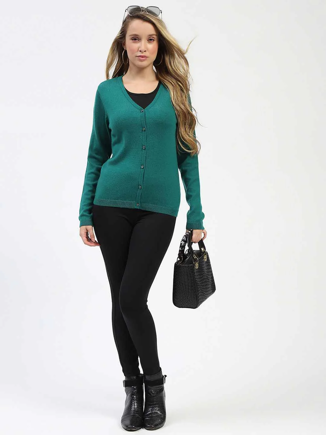 Madame Emerald Green Button-Up Cardigan - Image 2