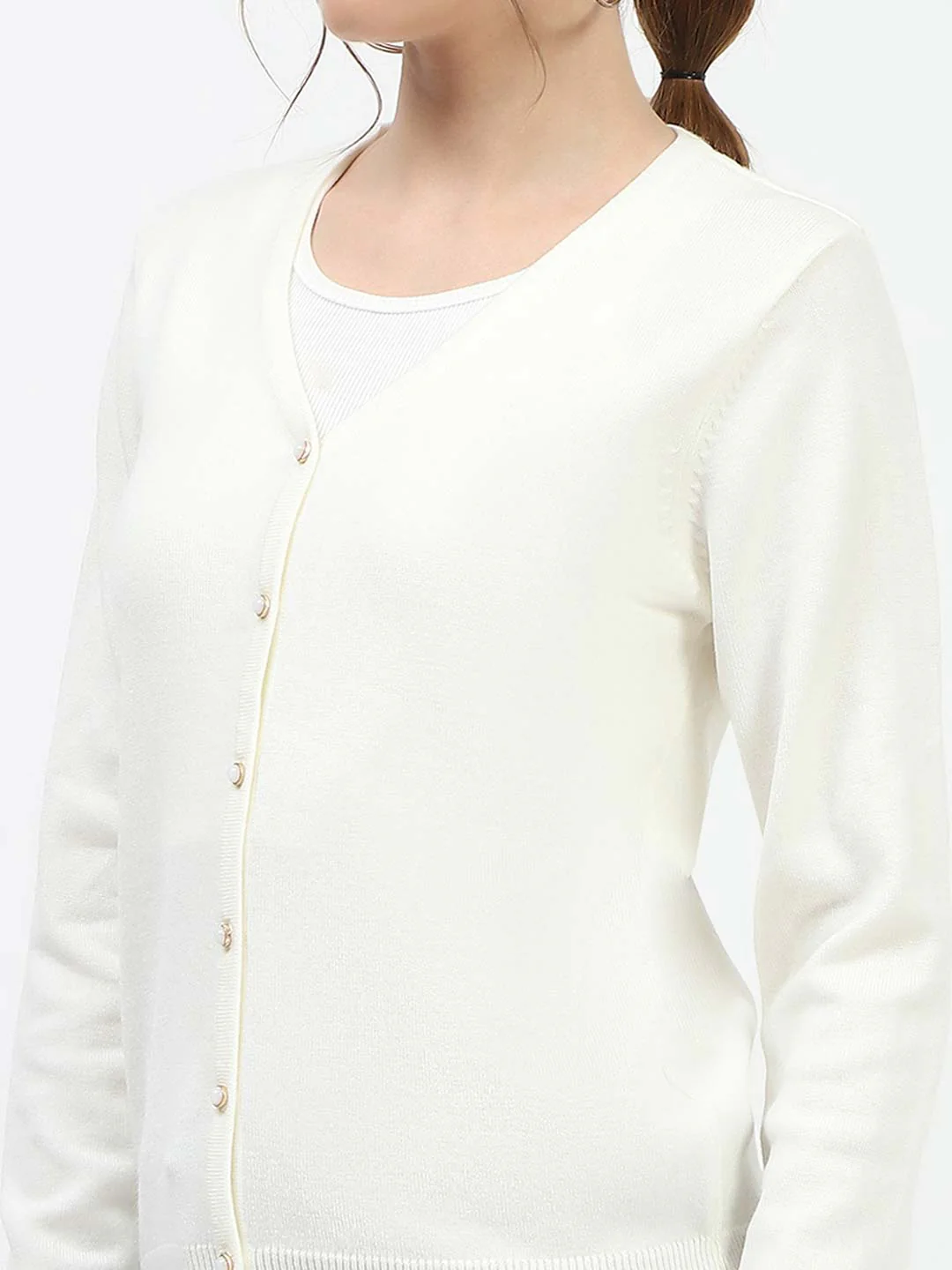 Madame Off White Button-Up Cardigan - Image 6