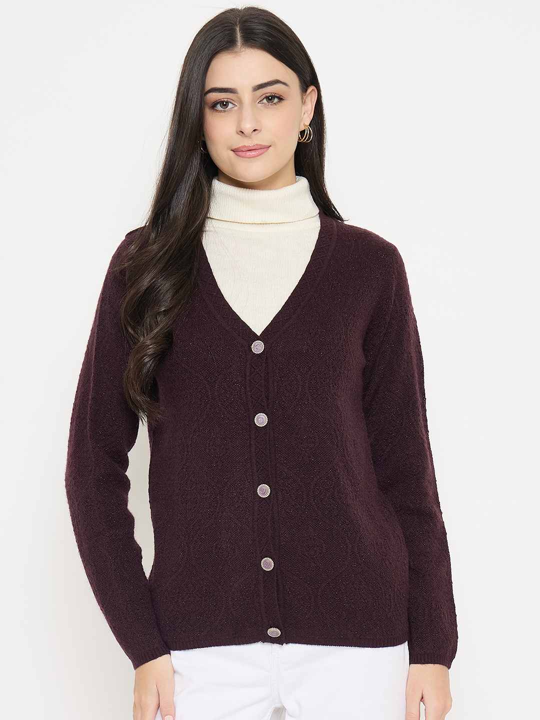 Madame Cable Knit Brown Cardigan - Image 3