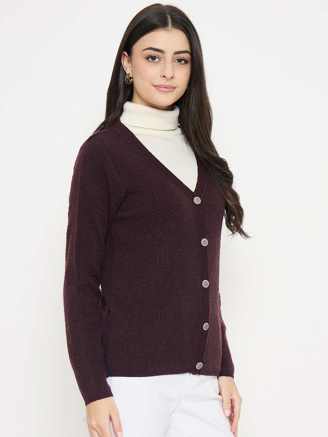 Madame Cable Knit Brown Cardigan - Image 4