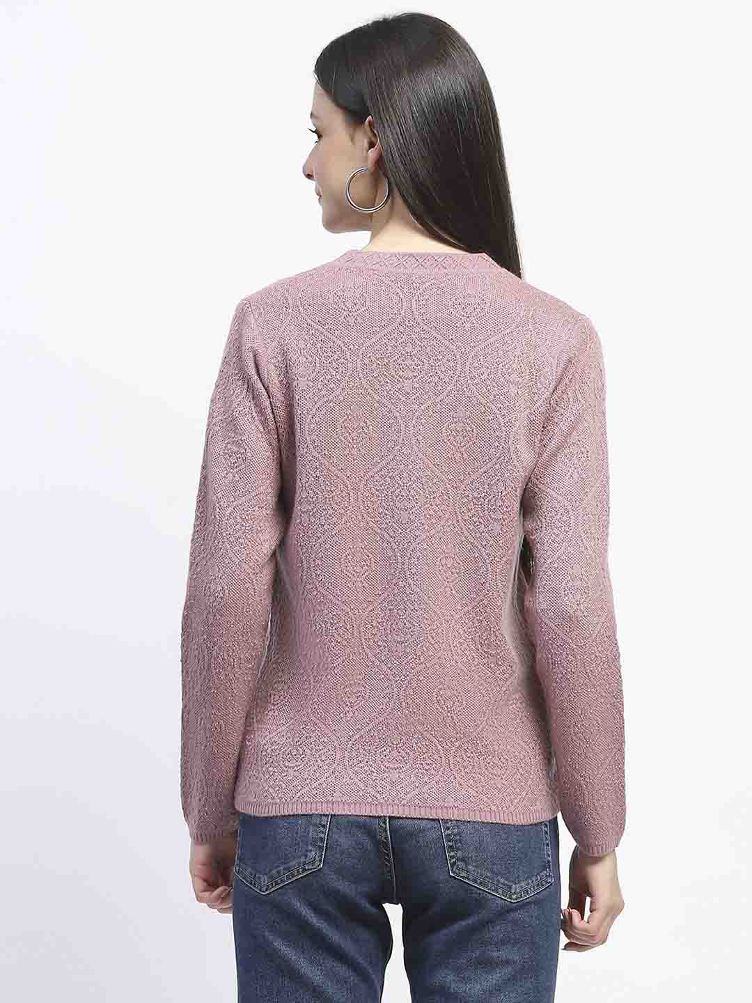 Madame V Neck Buttoned Onion Pink Cardigan - Image 6