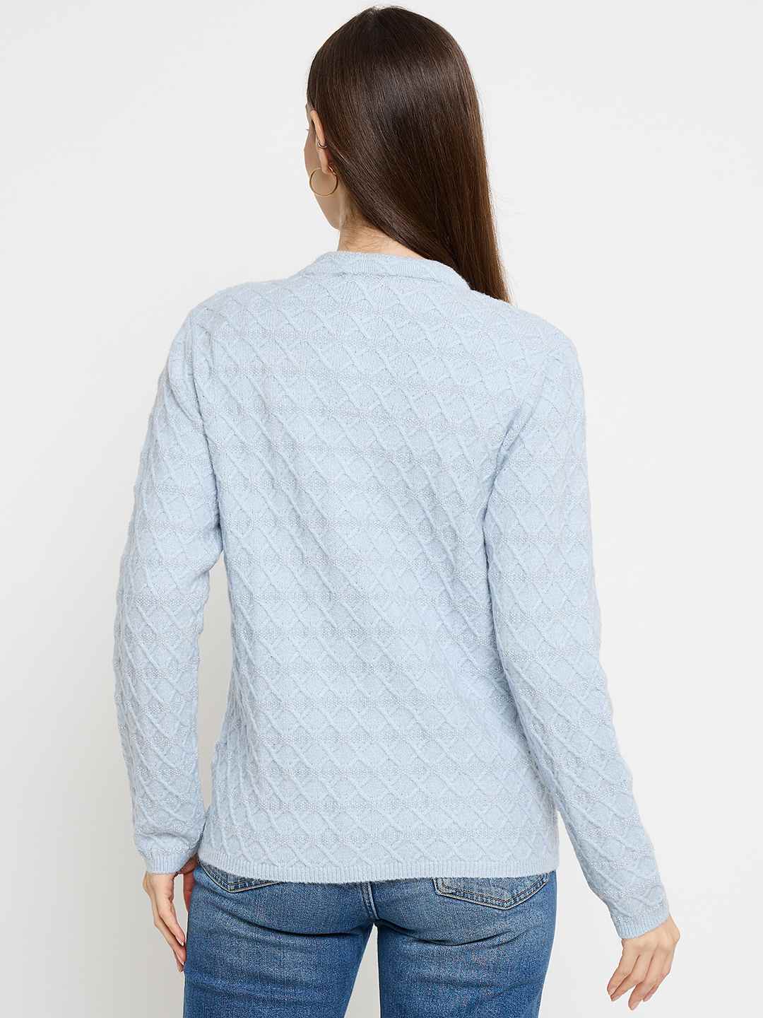 Madame Striped Sky Blue Cardigan - Image 6