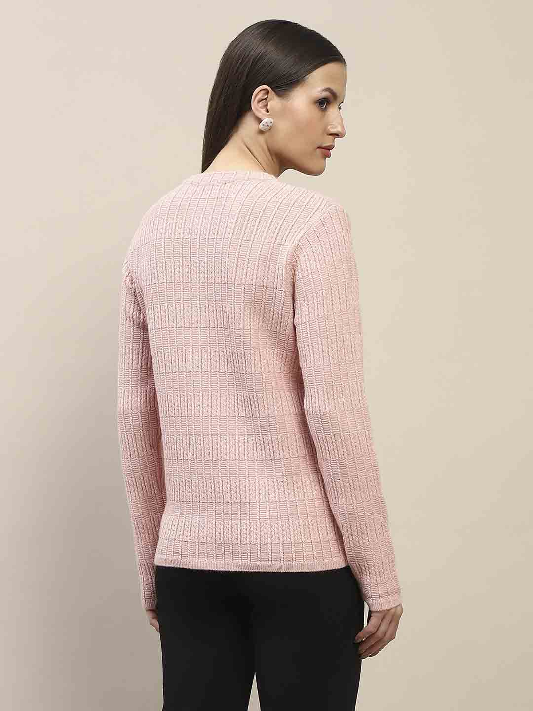 Madame Cable Knit Buttoned Peach Cardigan - Image 6