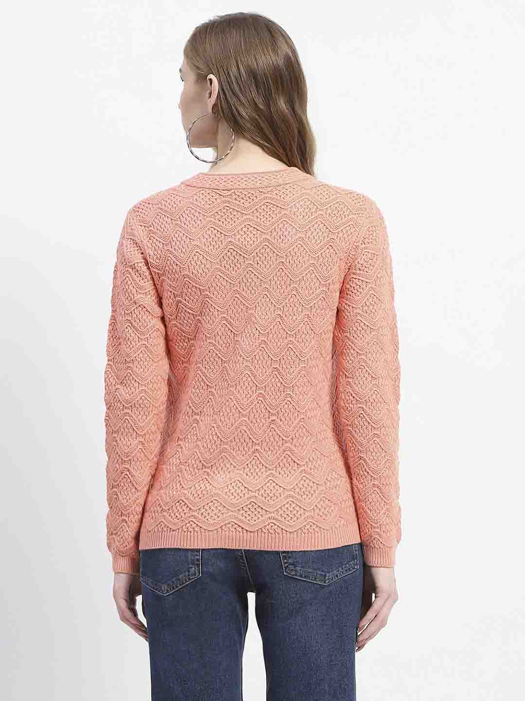 Madame Peach Cable Knit Button-Up Cardigan - Image 5