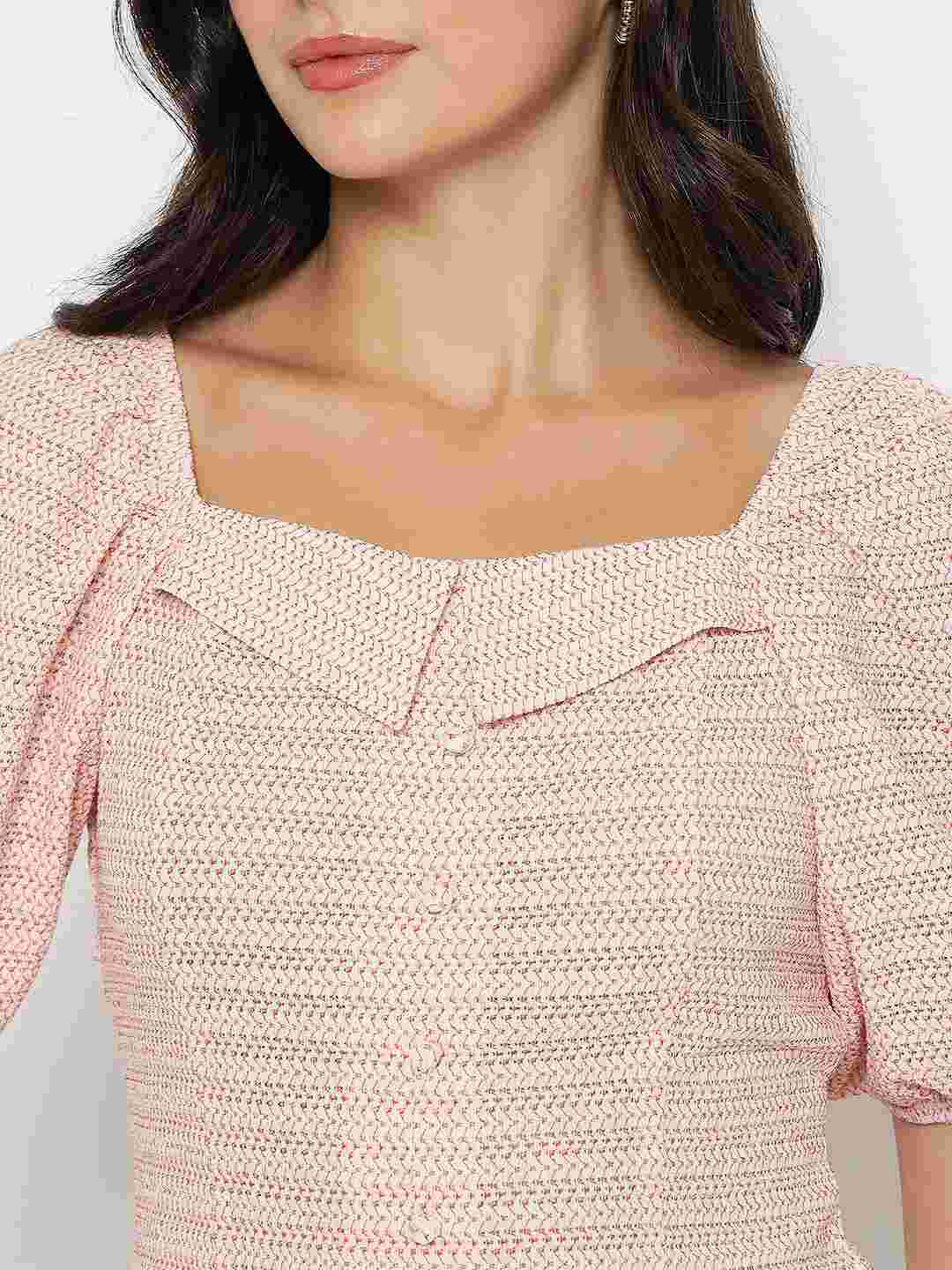 Madame Tie Detail Off Shoulder Hot Pink Top - Image 7