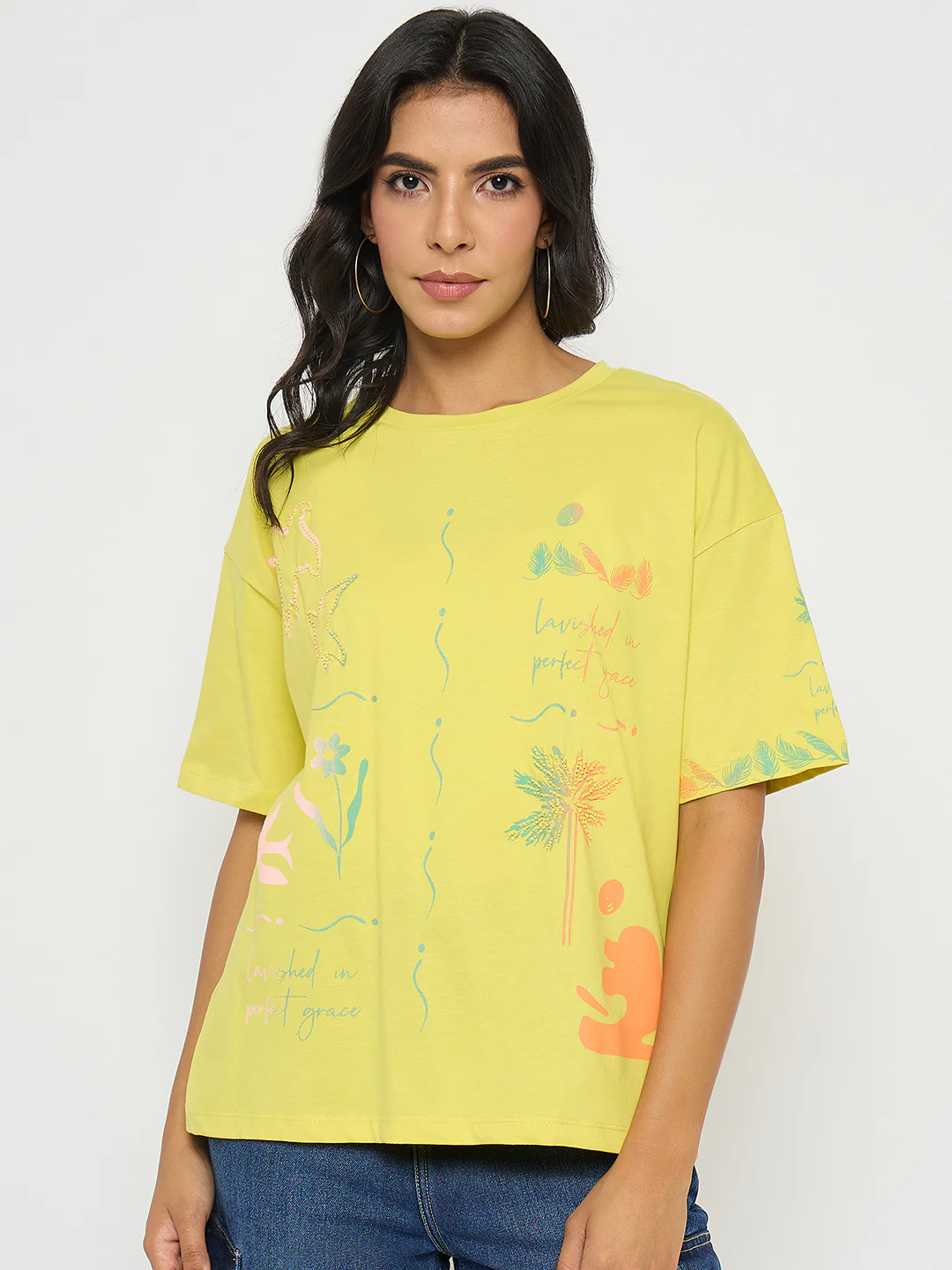Madame All Over Print Lemon Yellow T-Shirt - Image 3