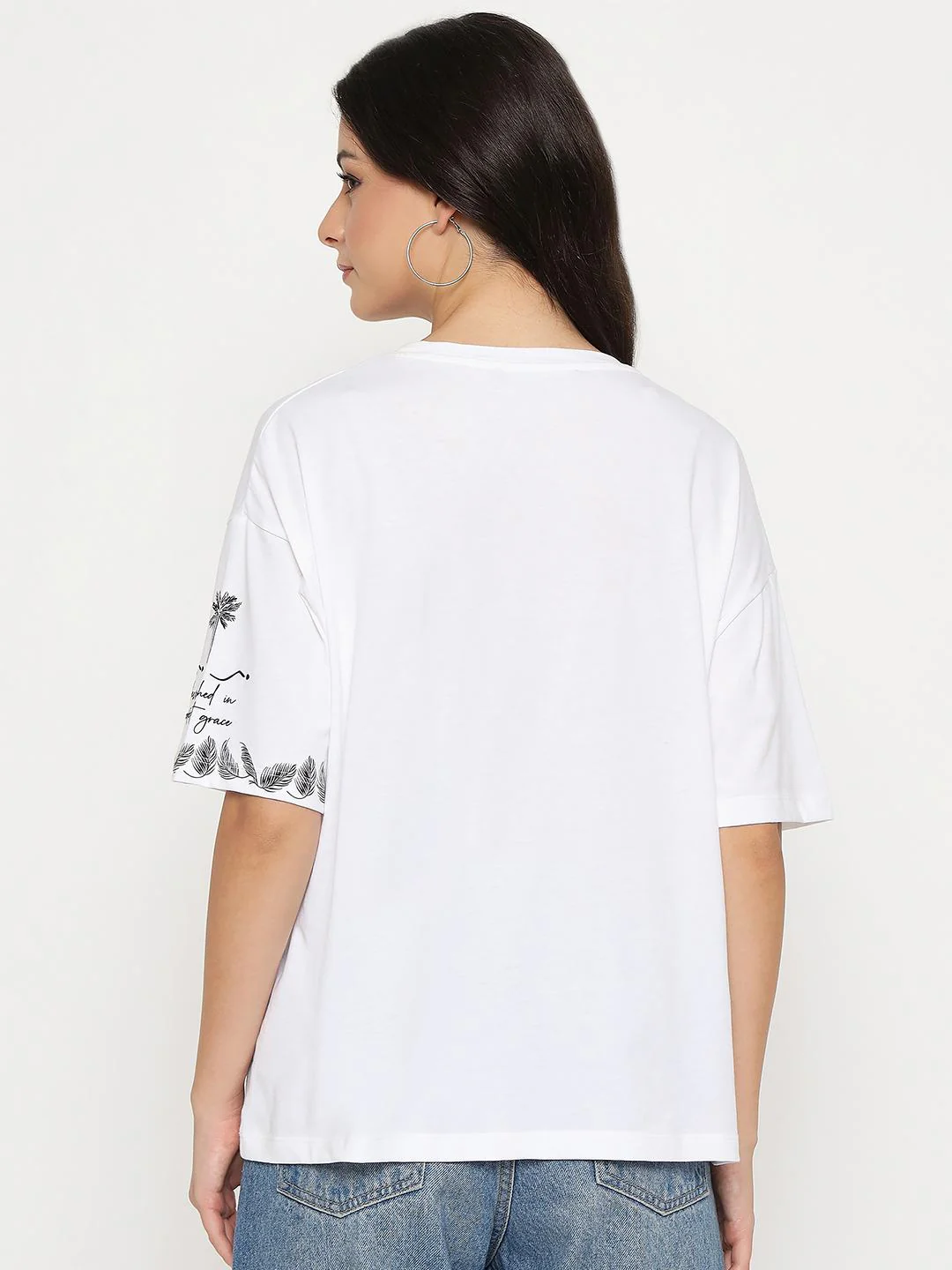 Madame Graphic Print Cotton White T-shirt - Image 6