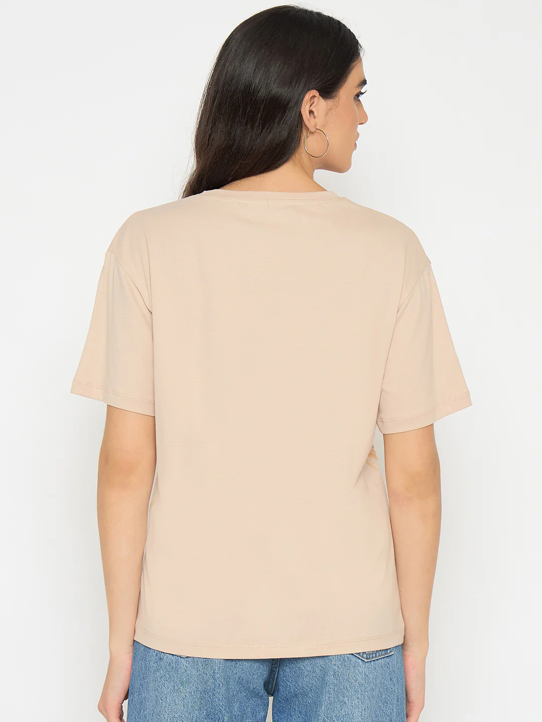 Madame Botanical Print Beige Cotton T-shirt - Image 6