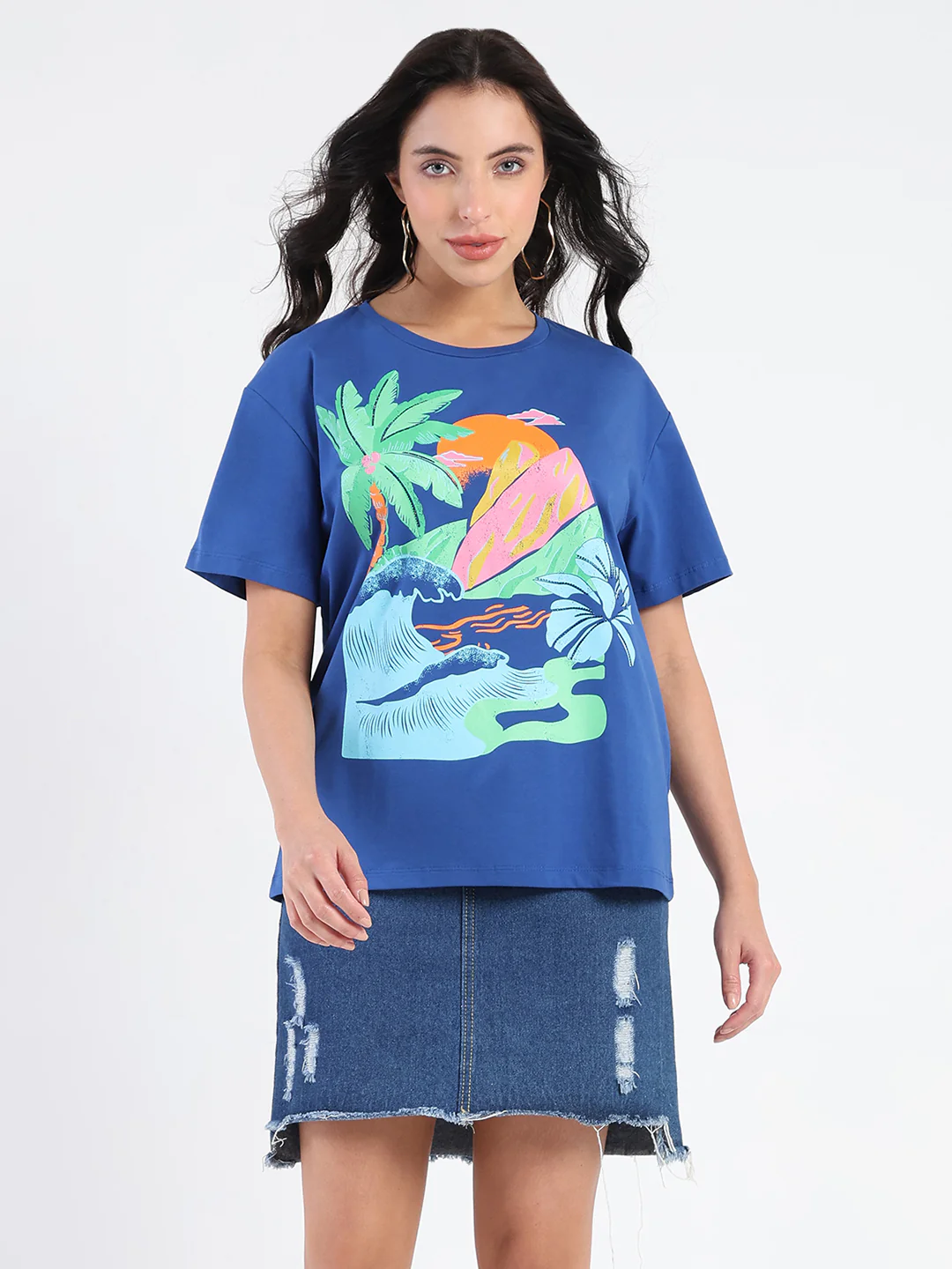 Madame Swarovski Graphic Print Royal Blue Sinker T-shirt - Image 2