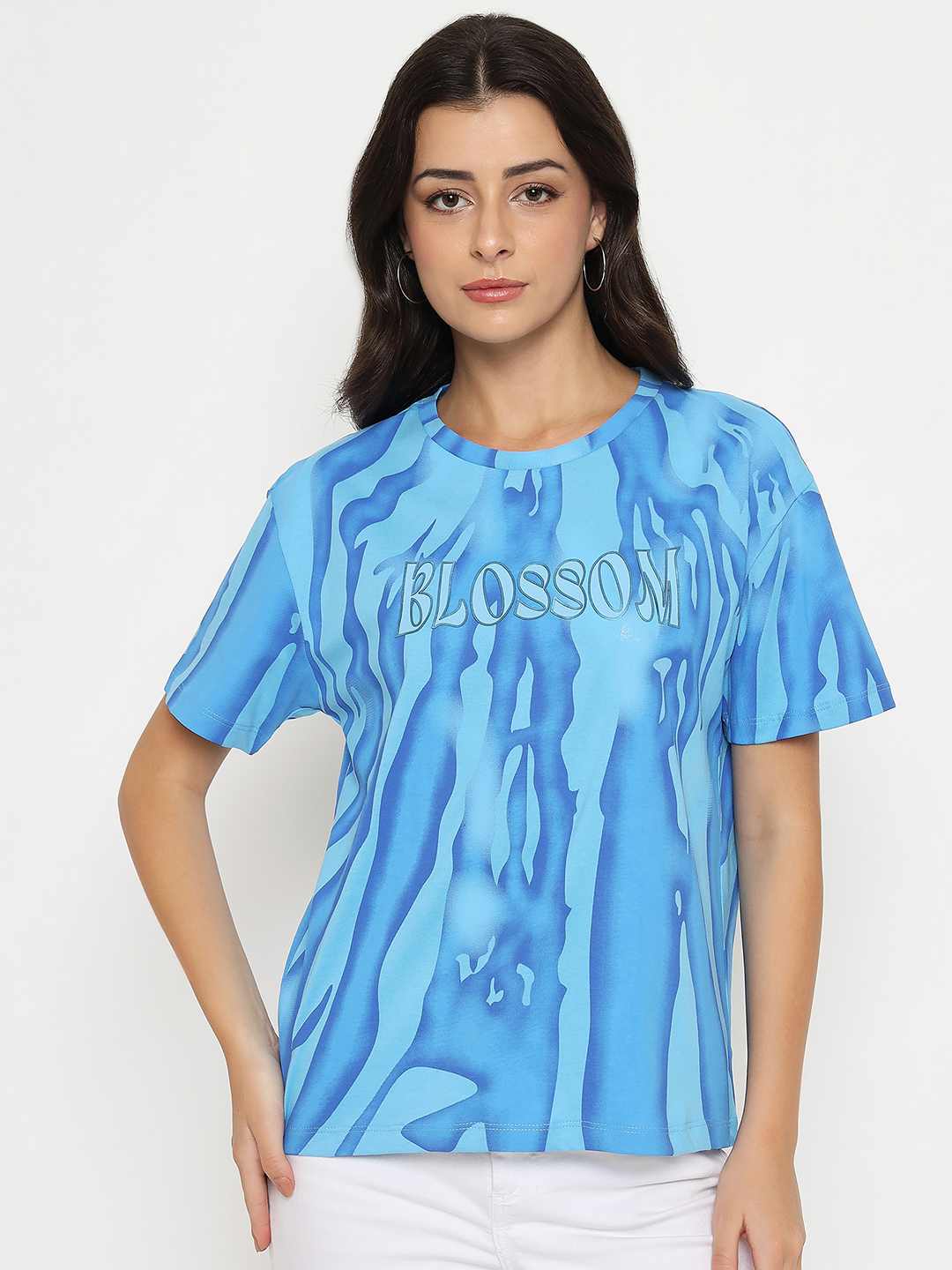 Madame Typography Print Half Sleeve Air Force Cotton T-shirt - Image 3