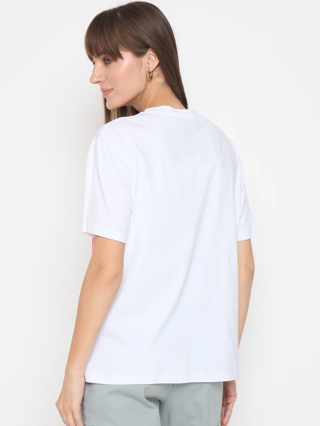 Madame Handwork Detail with Graphic Print White T-shirt - Image 6