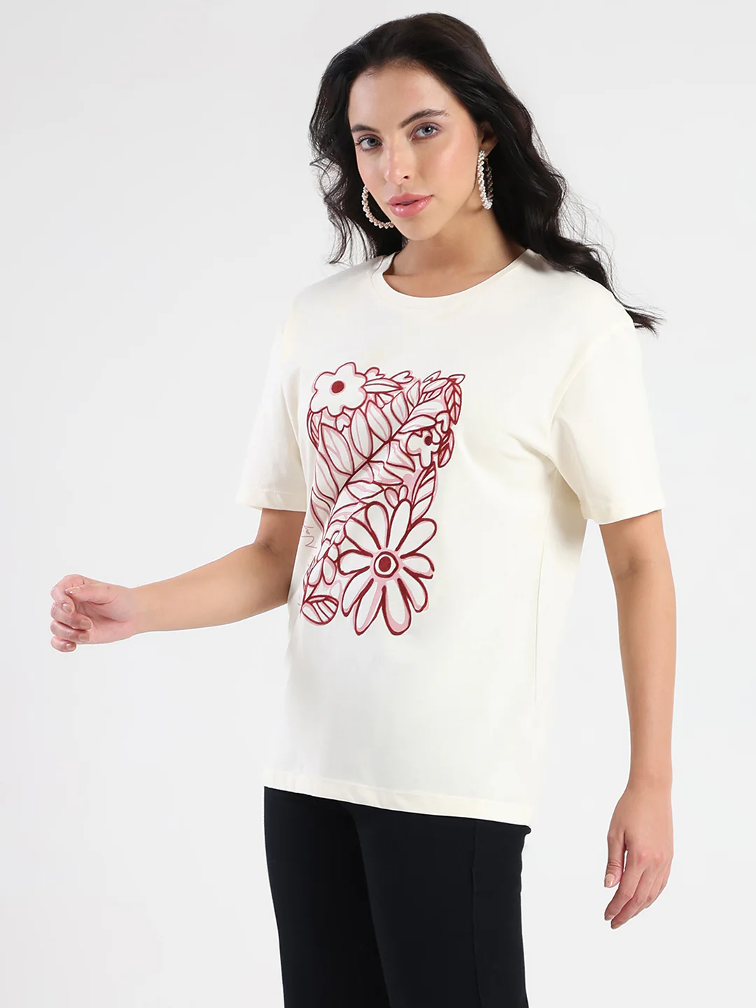 Madame Graphic Flock Print Off-White Sinker T-shirt - Image 4
