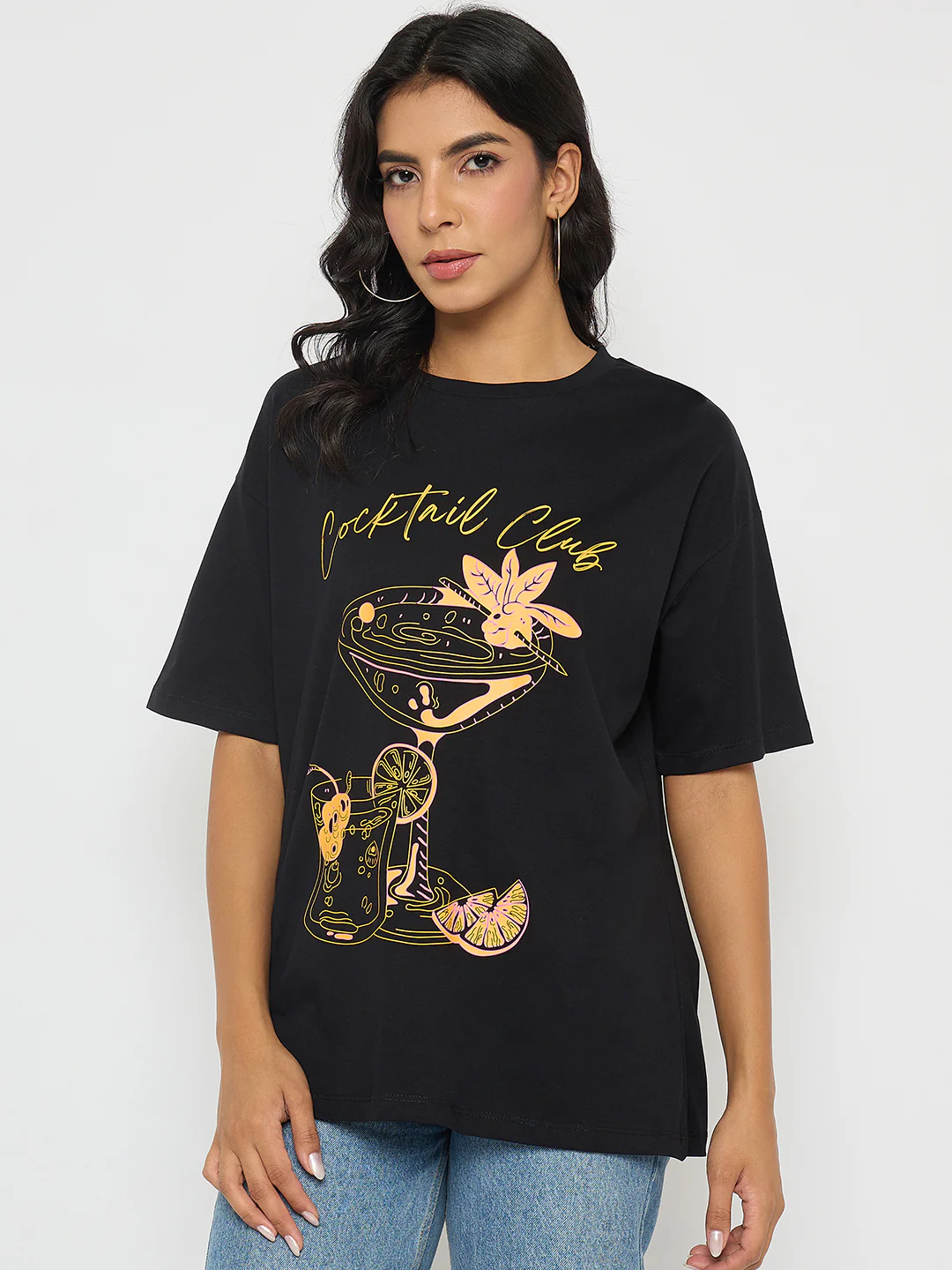 Madame Graphic Print Black Cotton T-shirt - Image 3