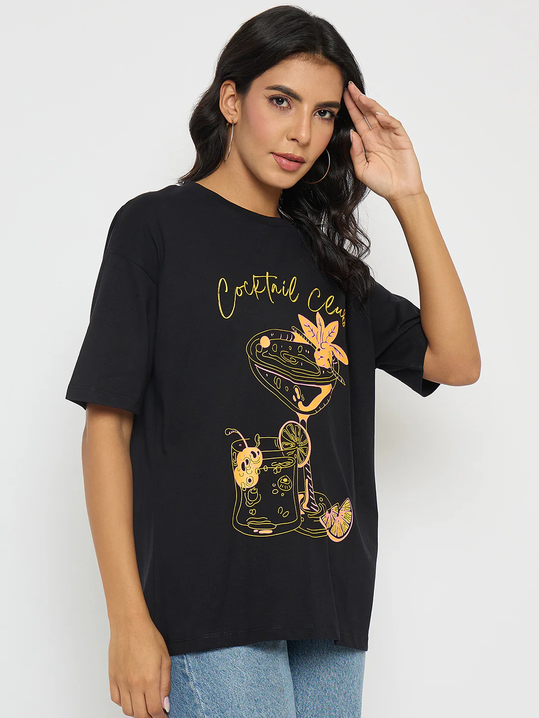 Madame Graphic Print Black Cotton T-shirt - Image 4