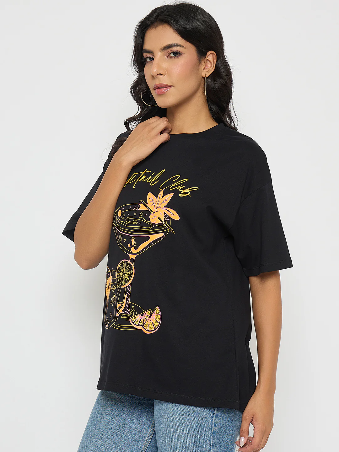 Madame Graphic Print Black Cotton T-shirt - Image 5