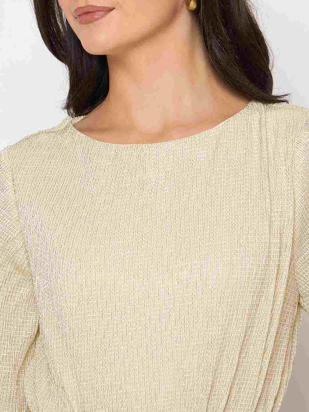 Madame Solid Midi Off White Shift Dress - Image 7