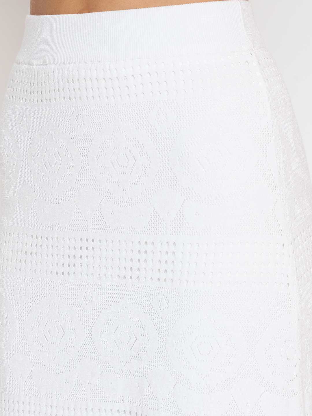 Madame Viscose Blend Top and Wide Leg Bottoms White Knitted Co-ord Set - Image 7