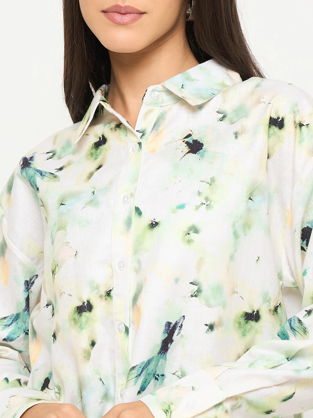 Madame All Over Botanical Print Lemon Yellow Shirt - Image 7
