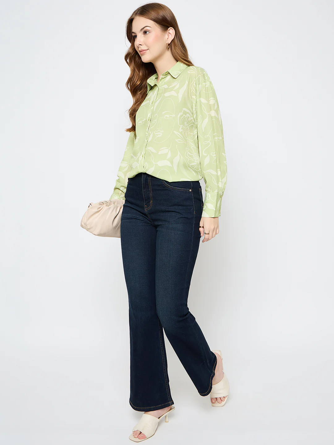 Madame Floral Print Green Shirt - Image 2