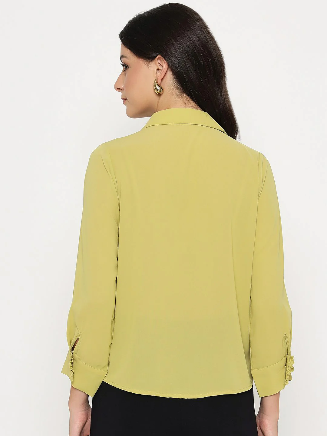 Madame Solid Cyber Lime Full Sleeve Shirt - Image 6
