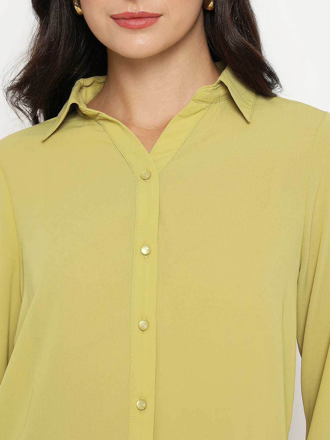 Madame Solid Cyber Lime Full Sleeve Shirt - Image 7