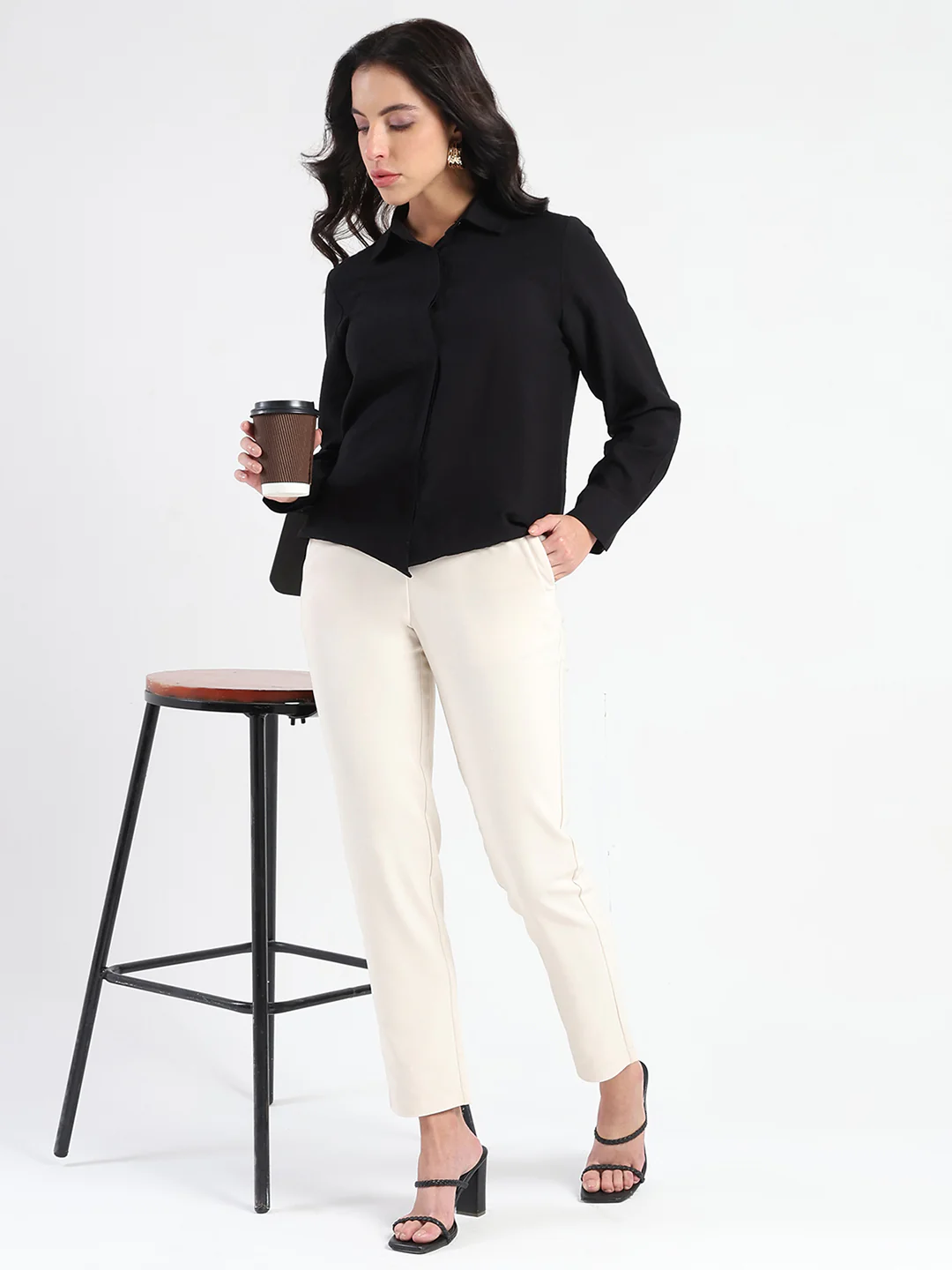 Madame Black Rayon Blend Shirt