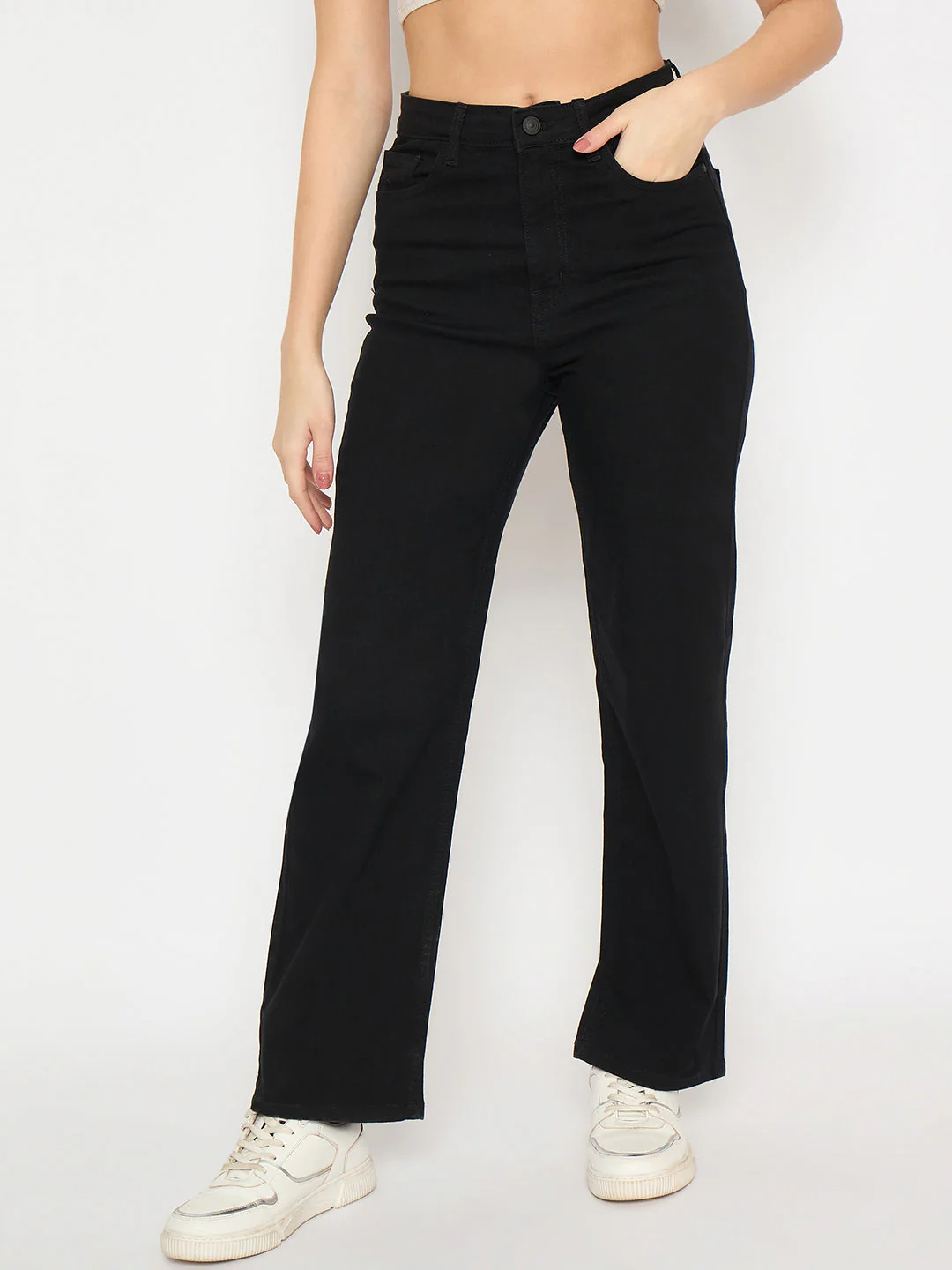 Madame Straight Fit Black Denim Jeans - Image 3
