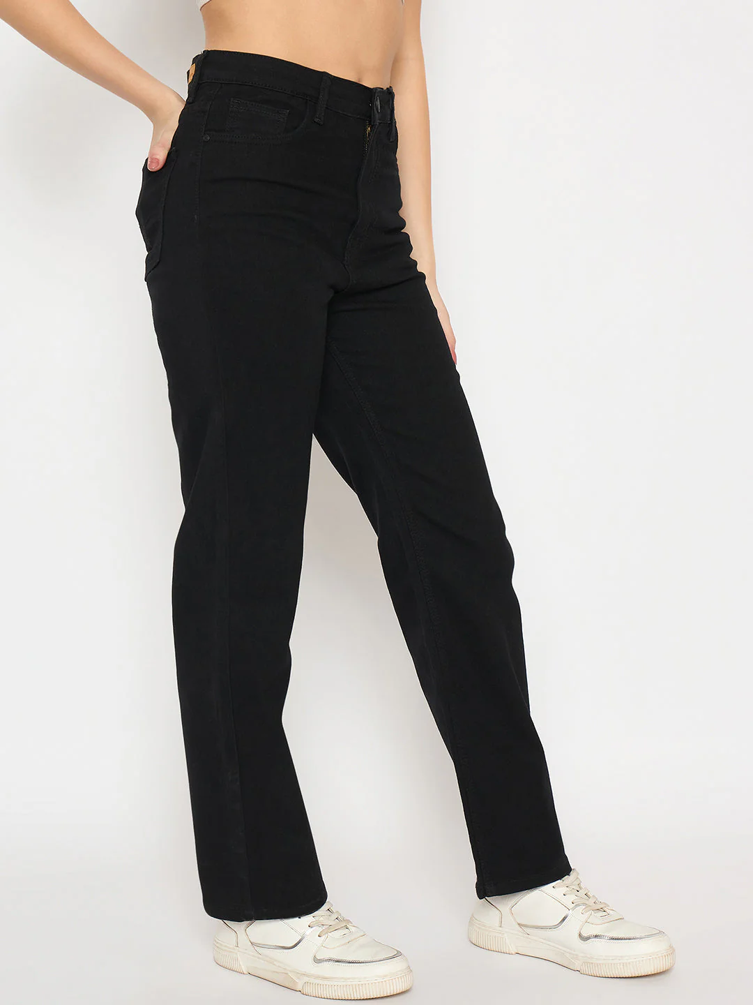 Madame Straight Fit Black Denim Jeans - Image 4