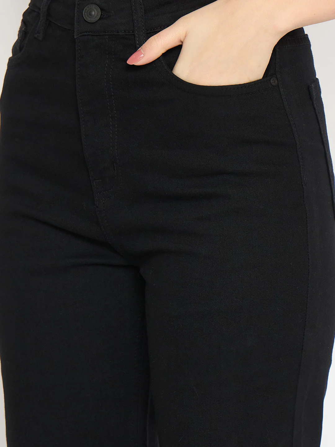 Madame Straight Fit Black Denim Jeans - Image 7