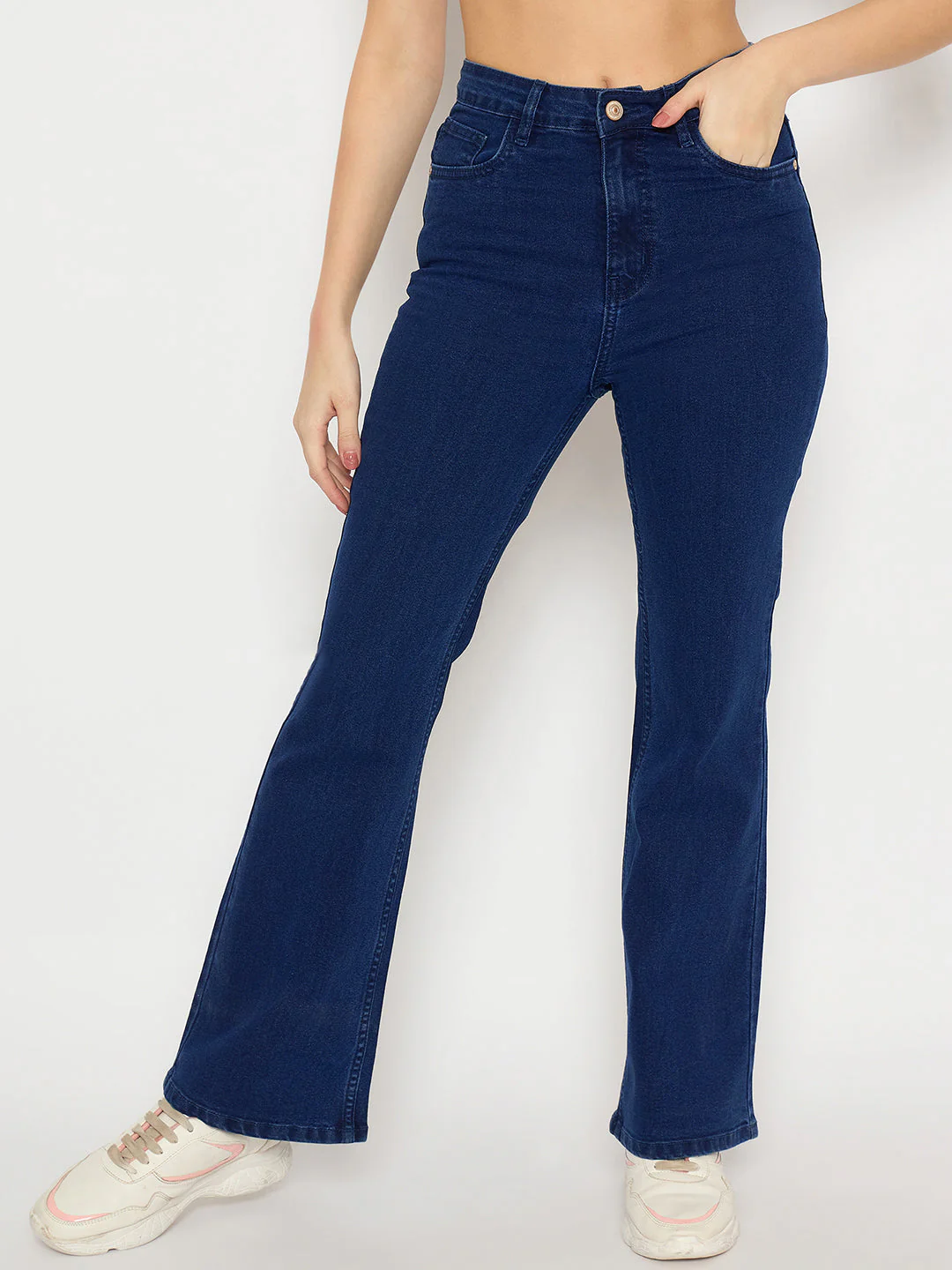 Madame Flared Fit Dark Blue Denim Jeans - Image 3