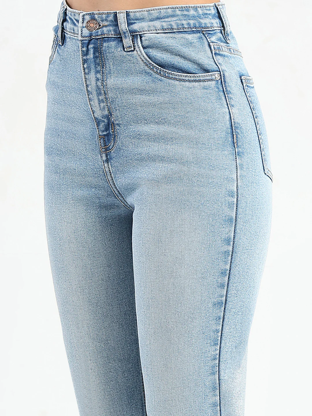 Madame Stone Wash Light Blue Flared Jeans - Image 6