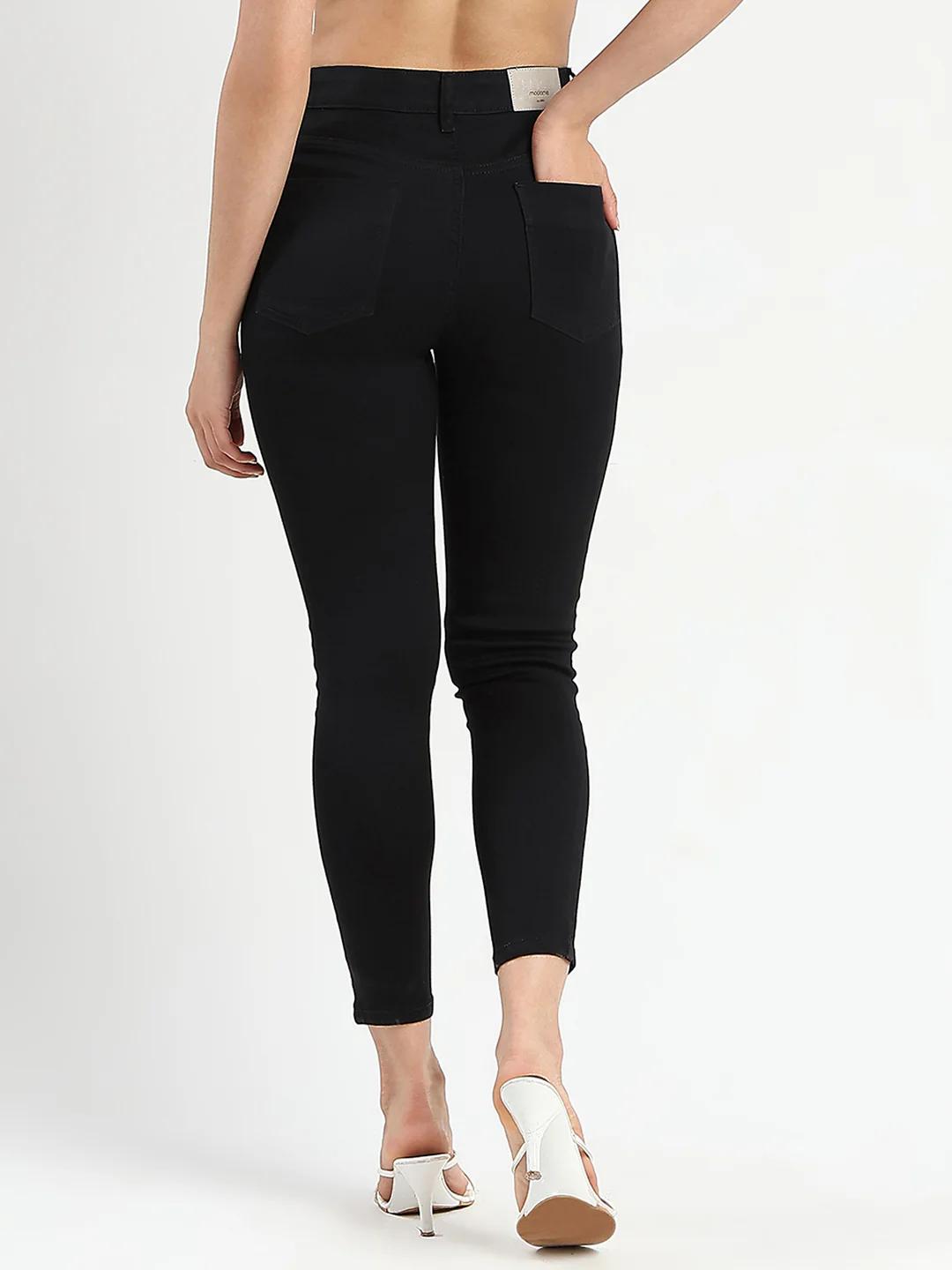 Madame Skinny Fit Black Cotton Blend Jeans - Image 5