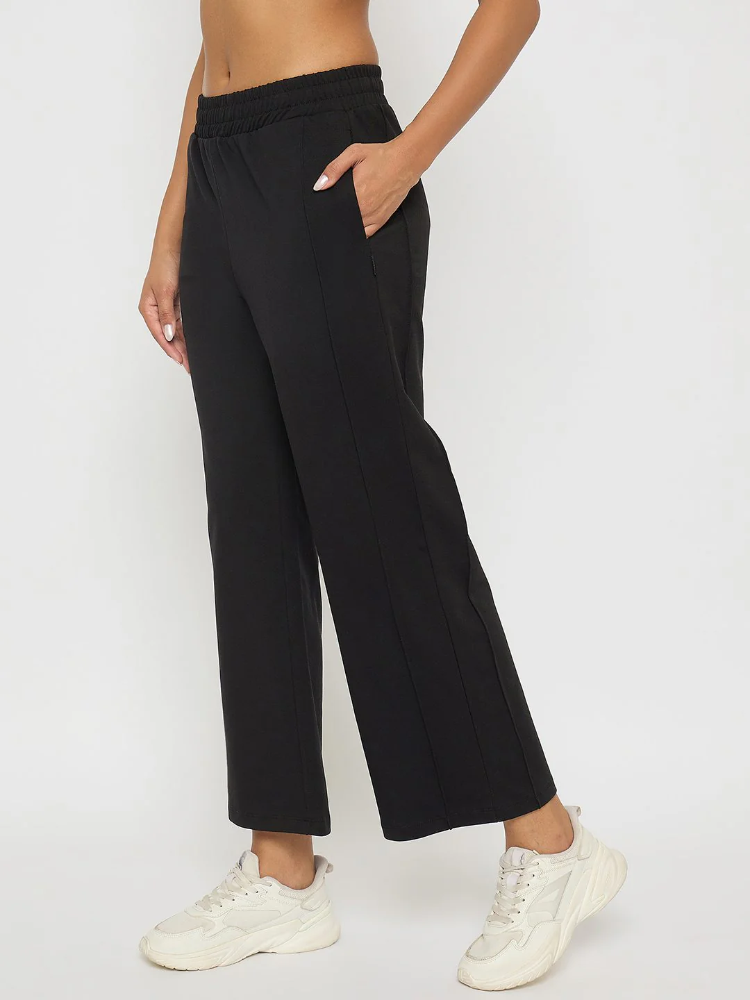 Madame Black Straight FIt Cotton Blend Track Bottoms - Image 4