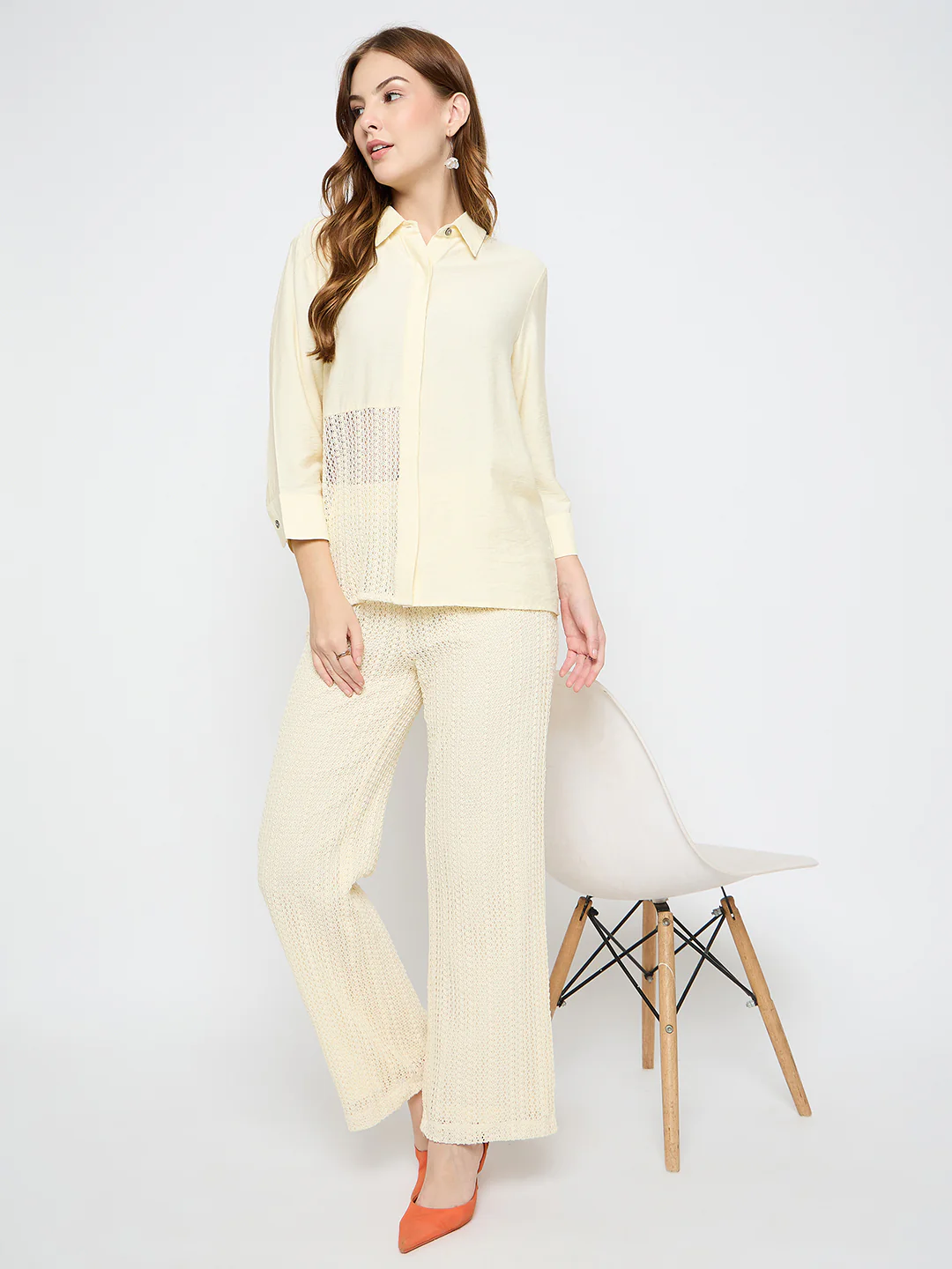 Madame Semi Sheer Off White Co-ord Set