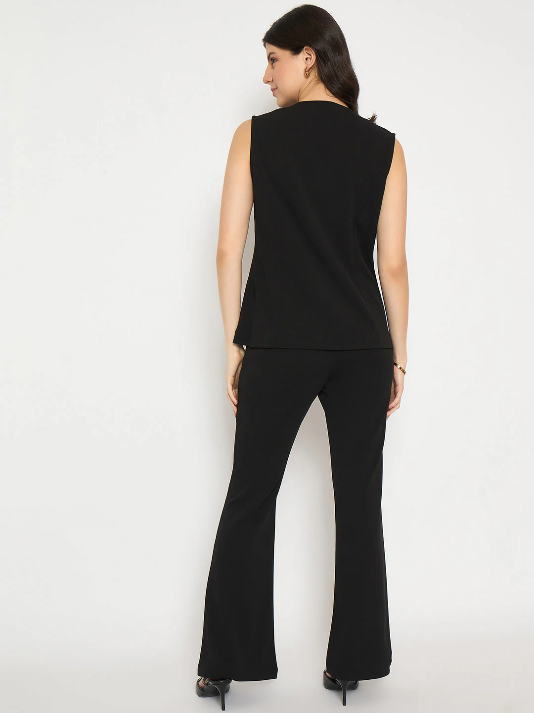 Madame Sleeveless Button Front Black Co-ord Set - Image 6