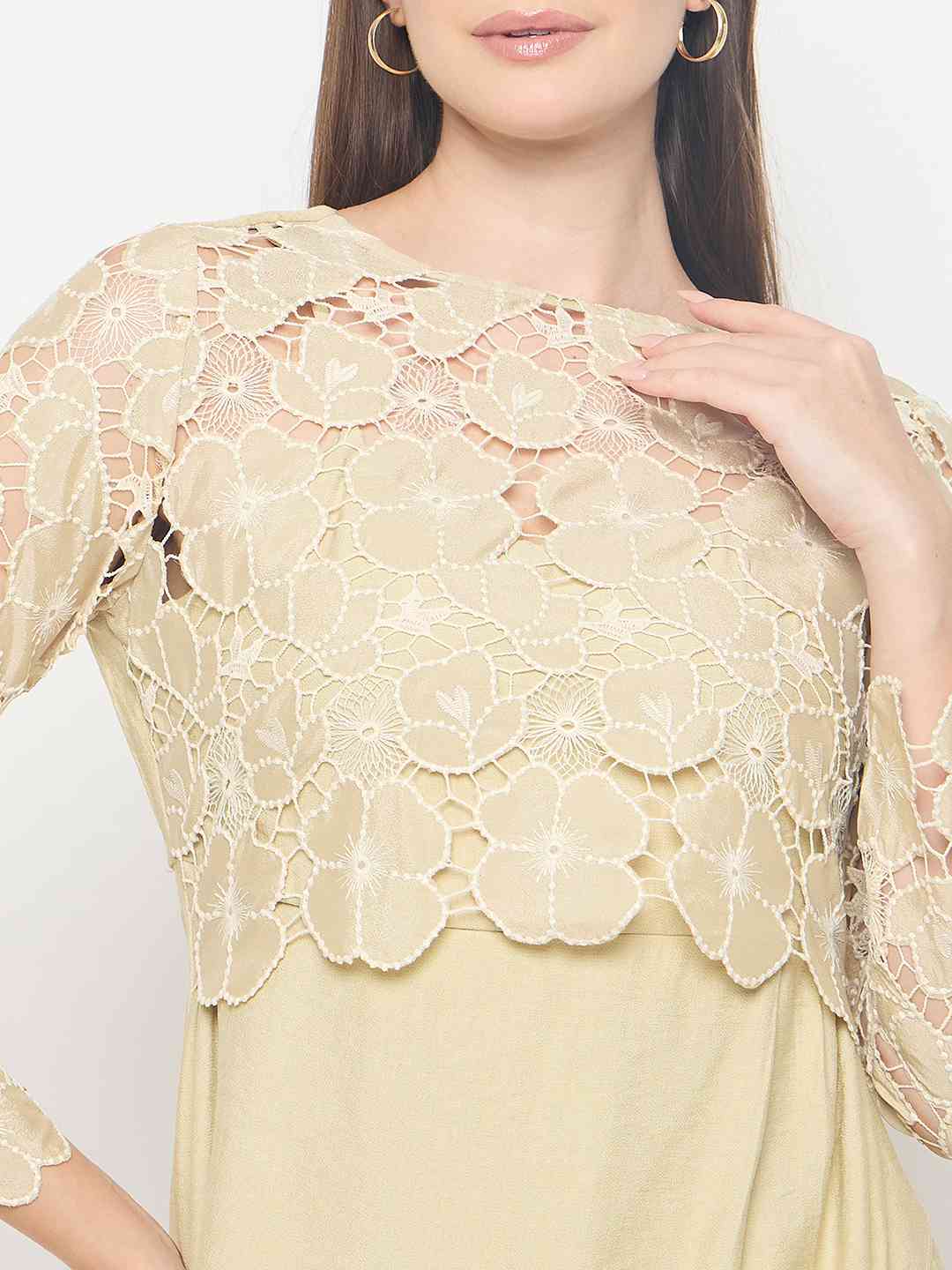 Madame Lace Overlay Wrap Lemon Yellow Dress - Image 7