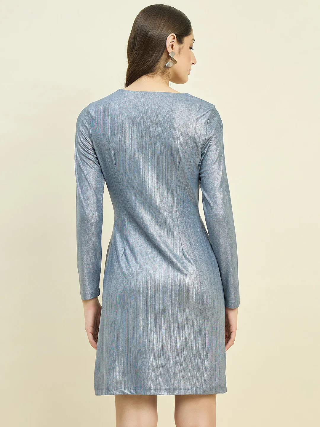 Madame Cinched Waist Grey Bodycon Dress - Image 6