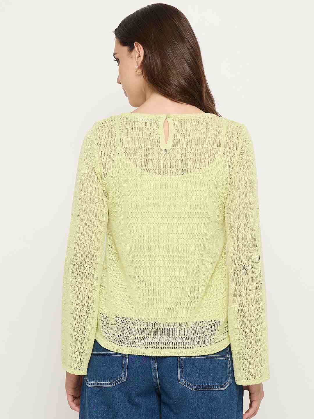 Madame Butter Yellow Lace Fabric Top - Image 6
