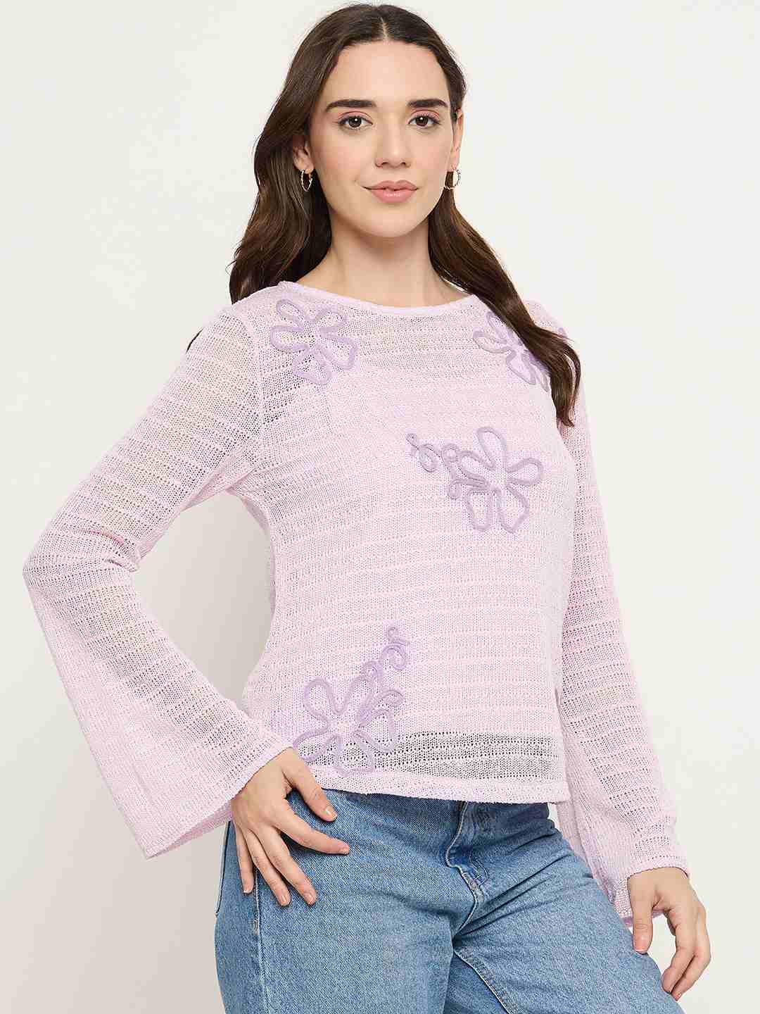 Madame Mauve Lace Fabric Top - Image 4